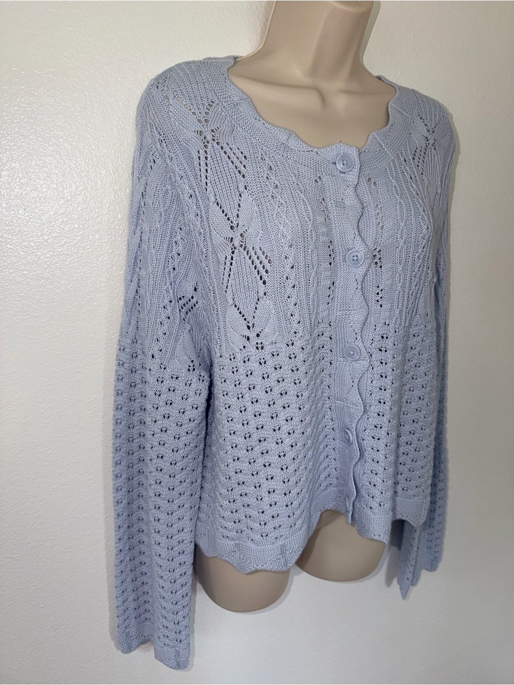 Universal Thread Light Blue Button-Front Cardigan - Picture 2 of 7